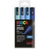 Set of Markers POSCA PC-5M Blue Multicolour