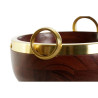 Bowl Home ESPRIT Brown Golden Aluminium Acacia 19 x 17 x 10 cm