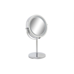 Magnifying Mirror with LED DKD Home Decor 21,5 x 13,5 x 32,5 cm Silver Metal