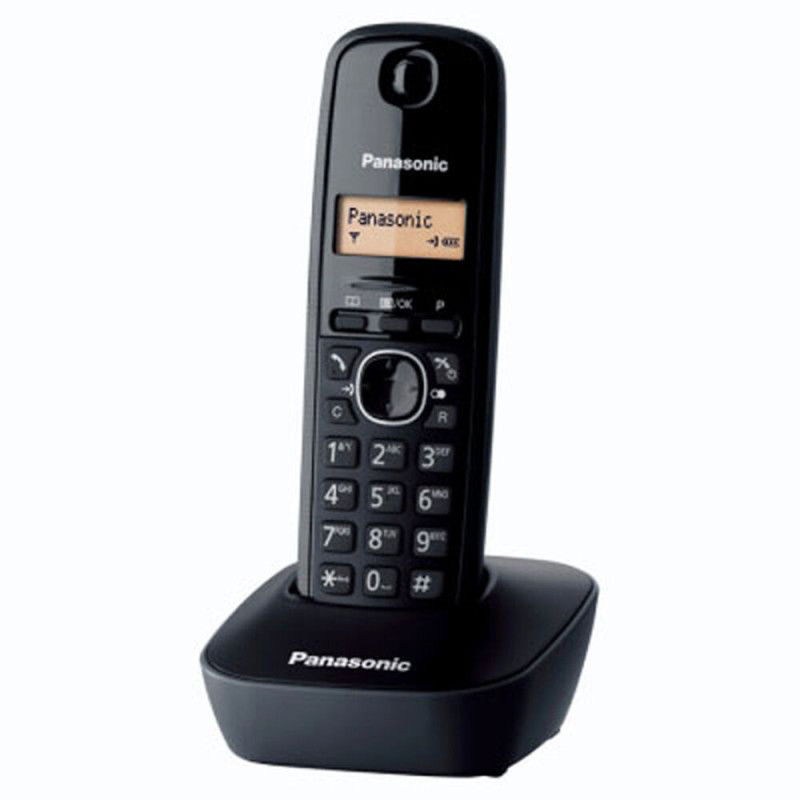 Landline Telephone Panasonic Black Amber