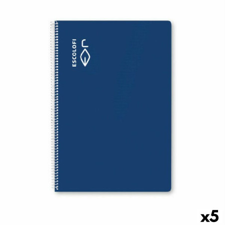 Notebook ESCOLOFI Blue Din A4 100 Sheets (5 Units)