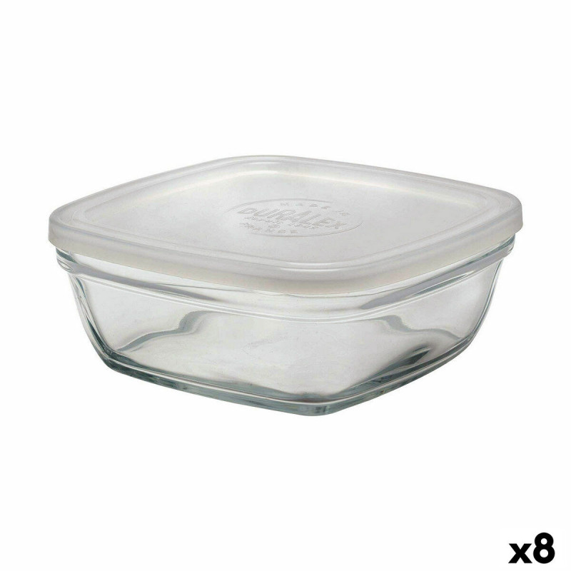 Square Lunch Box with Lid Duralex FreshBox 1,15 L 17 x 17 x 7 cm (8 Units)