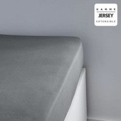 Fitted bottom sheet TODAY Jersey Light grey 90 x 190 cm Grey