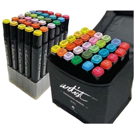 Set of Felt Tip Pens Alex Bog Luxury Canvas Gama Artist 30 Pieces Multicolour