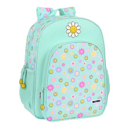 School Bag Smiley Summer fun Turquoise (32 x 38 x 12 cm)