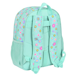 School Bag Smiley Summer fun Turquoise (32 x 38 x 12 cm)