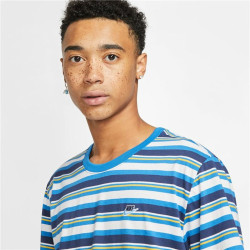 Men’s Short Sleeve T-Shirt Nike Stripe Tee Blue