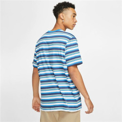 Men’s Short Sleeve T-Shirt Nike Stripe Tee Blue