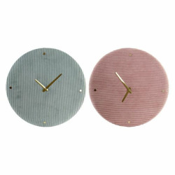 Wall Clock DKD Home Decor Green Pink 40,5 x 5,5 x 40,5 cm (2 Units)