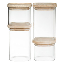 4 Tubs Secret de Gourmet Kitchen Stackable Glass