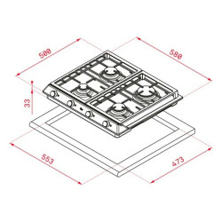 Gas Hob Teka EFX60 60 cm Stainless steel Natural Gas