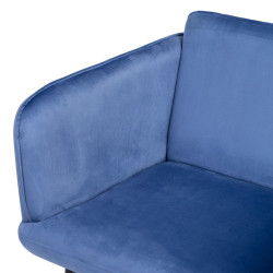 Armchair Synthetic Fabric Blue Metal