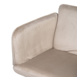 Armchair Synthetic Fabric Beige Metal