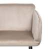 Armchair Synthetic Fabric Beige Metal