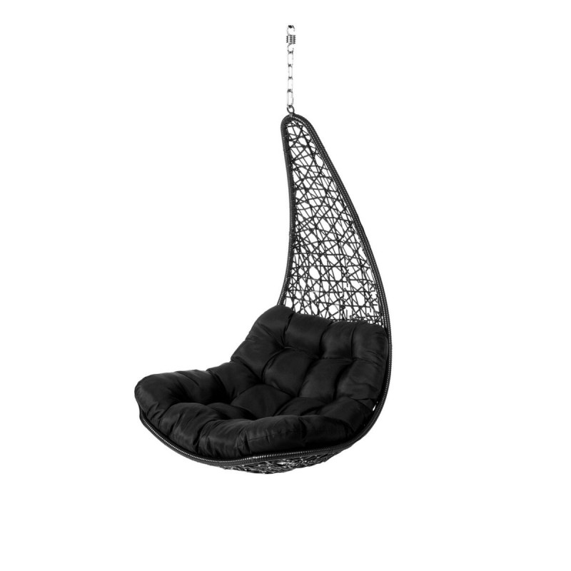 Hanging garden armchair Dido Black Rattan 82 x 84 x 132 cm