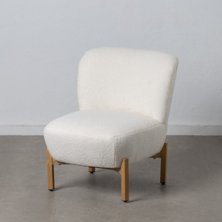 Armchair 62 x 75 x 74 cm Synthetic Fabric Metal White