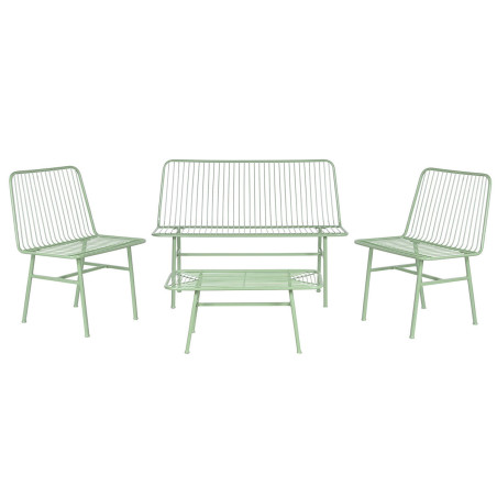 Table Set with 3 Armchairs Home ESPRIT Mint Metal 115 x 53 x 83 cm