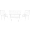 Table Set with 3 Armchairs Home ESPRIT White Metal 115 x 53 x 83 cm