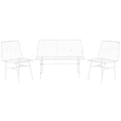 Table Set with 3 Armchairs Home ESPRIT White Metal 115 x 53 x 83 cm