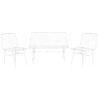 Table Set with 3 Armchairs Home ESPRIT White Metal 115 x 53 x 83 cm