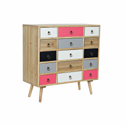 Chest of drawers DKD Home Decor White Multicolour Natural Navy Blue Light grey Wood MDF Wood 80 x 35 x 82 cm