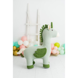 Fluffy toy Crochetts AMIGURUMIS MAXI Green Unicorn 98 x 88 x 33 cm