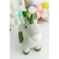 Fluffy toy Crochetts AMIGURUMIS MAXI Green Unicorn 98 x 88 x 33 cm