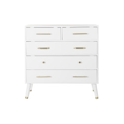 Chest of drawers DKD Home Decor Natural Metal White Cream Paolownia wood (80 x 34 x 84 cm)