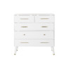 Chest of drawers DKD Home Decor Natural Metal White Cream Paolownia wood (80 x 34 x 84 cm)