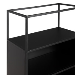 Shelves BRICK 55 x 30 x 132 cm Crystal Black Metal