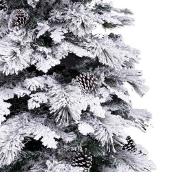 Christmas Tree White Green PVC Metal Polyethylene Snowfall 240 cm