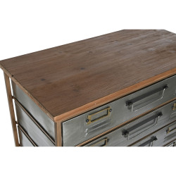 Chest of drawers Home ESPRIT Brown Grey Silver Natural Metal Fir Loft 66 x 33,5 x 121 cm