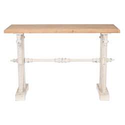 Console Home ESPRIT Yellow White Fir MDF Wood 120 x 50 x 77 cm