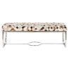 Bench DKD Home Decor Brown Beige Silver Camel Steel 122 x 41 x 44 cm