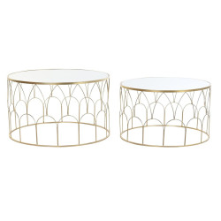 Set of 2 tables DKD Home Decor Golden 80 x 80 x 47 cm