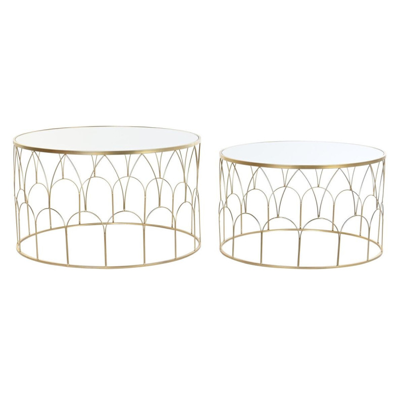 Set of 2 tables DKD Home Decor Golden 80 x 80 x 47 cm