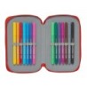 Double Pencil Case Sevilla Fútbol Club M854 Red 12.5 x 19.5 x 4 cm (28 Pieces)