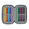 Double Pencil Case RFEF M854 Red 12.5 x 19.5 x 4 cm (28 Pieces)