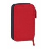 Double Pencil Case RFEF M854 Red 12.5 x 19.5 x 4 cm (28 Pieces)