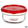 Round Lunch Box with Lid Red Plastic 415 ml 12 x 6 x 12 cm (24 Units)