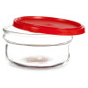 Round Lunch Box with Lid Red Plastic 415 ml 12 x 6 x 12 cm (24 Units)