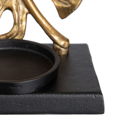 Candleholder 16 x 11 x 26 cm Black Golden Metal