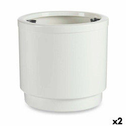 Self-watering flowerpot White polypropylene (2 Units) (38 x 37,5 x 38 cm)