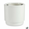 Self-watering flowerpot White polypropylene (2 Units) (38 x 37,5 x 38 cm)