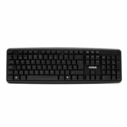 Keyboard Nilox NXKBE000002 Spanish Qwerty Black