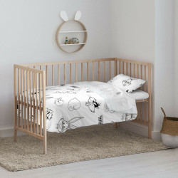 Cot Quilt Cover Looney Tunes Looney B&W 115 x 145 cm