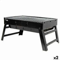 Barbecue Portable Aktive Rectangular Black 50 x 23 x 30 cm (2 Units)