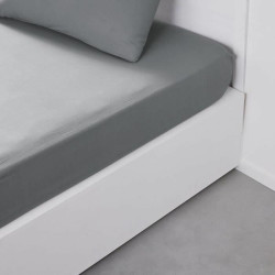 Fitted bottom sheet TODAY Essential Light grey 140 x 190 cm Grey