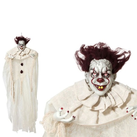 Hanging Clown Halloween (130 x 96 x 14 cm) Beige Multicolour 130 x 96 x 14 cm (3 Units)