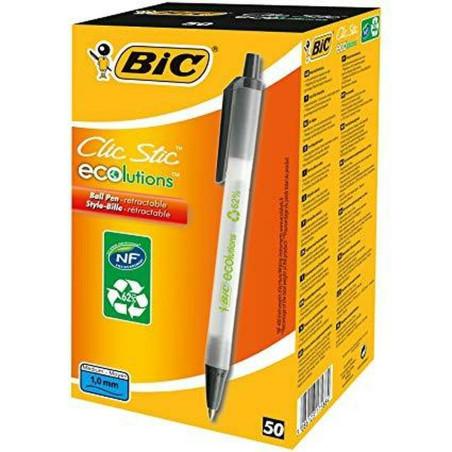 Liquid ink pen Bic Clic Stic Black 0,32 mm (50 Pieces)